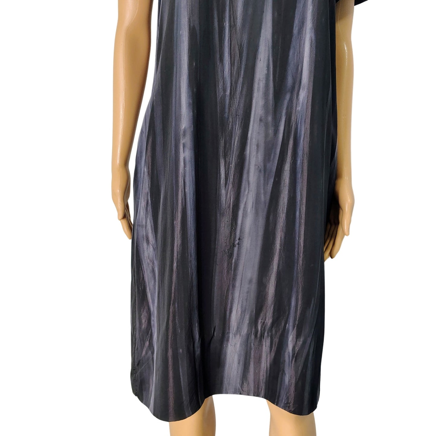 Silk Black Gray Marni Midi High Neck A Line Sheath Dress Lined Size 8 US 44 IT