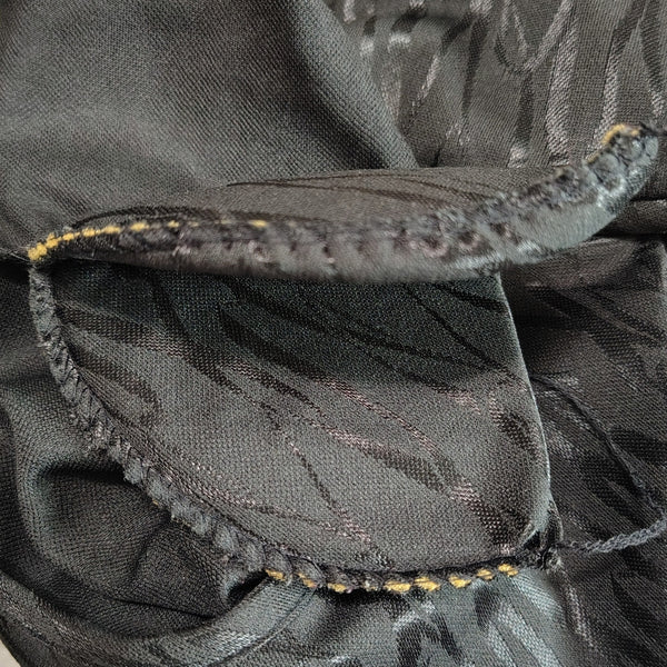 1970s Anthony Richards Abstract Print Black on Black Sheath Dress  Plus Size 14 [Vintage]