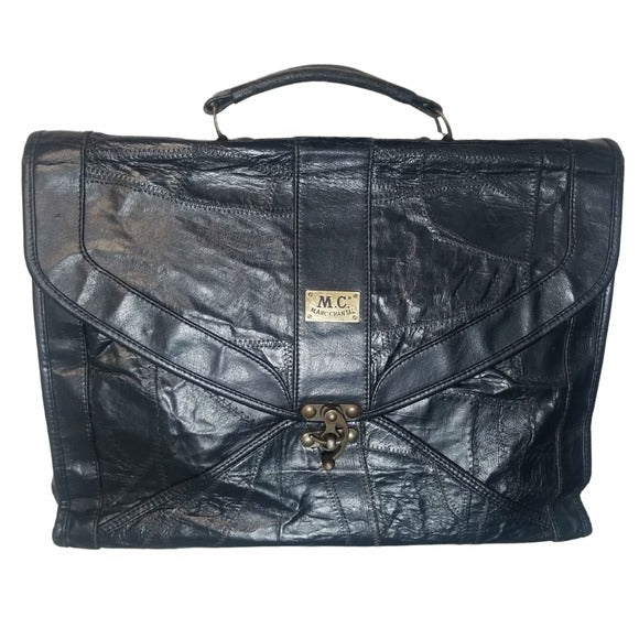 MC Marc Chantal Leather Patchwork Briefcase 1.5" x 12" [Vintage]