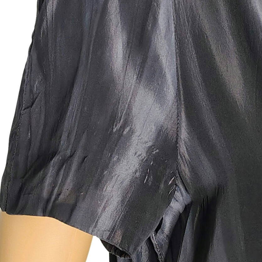 Silk Black Gray Marni Midi High Neck A Line Sheath Dress Lined Size 8 US 44 IT