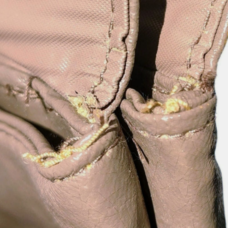 1970s Maxi Clutch Taupe Two Pockets Two Fold Over Closures Wristlet [Vintage]