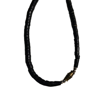 Brown Wood Beads Tribal Cultural Jewelry Single Strand Long Unisex Necklace