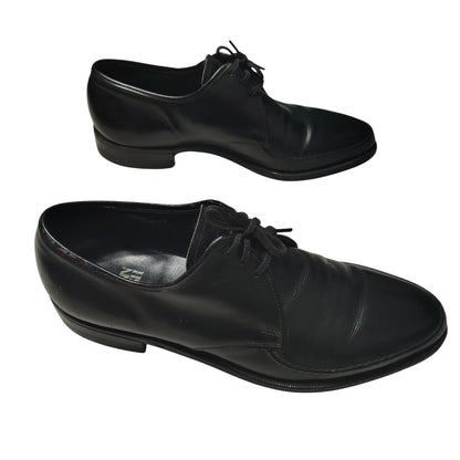 Nunn-Bush Black Leather Pointy Toe Lace Up Mens Dress Shoes Seam Detail Size 8 D