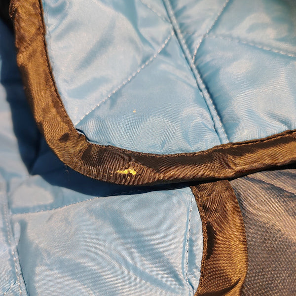 70s Blue Vintage Sears Work Leisure Zip Up Quilted Vest Pockets Size Small Mens