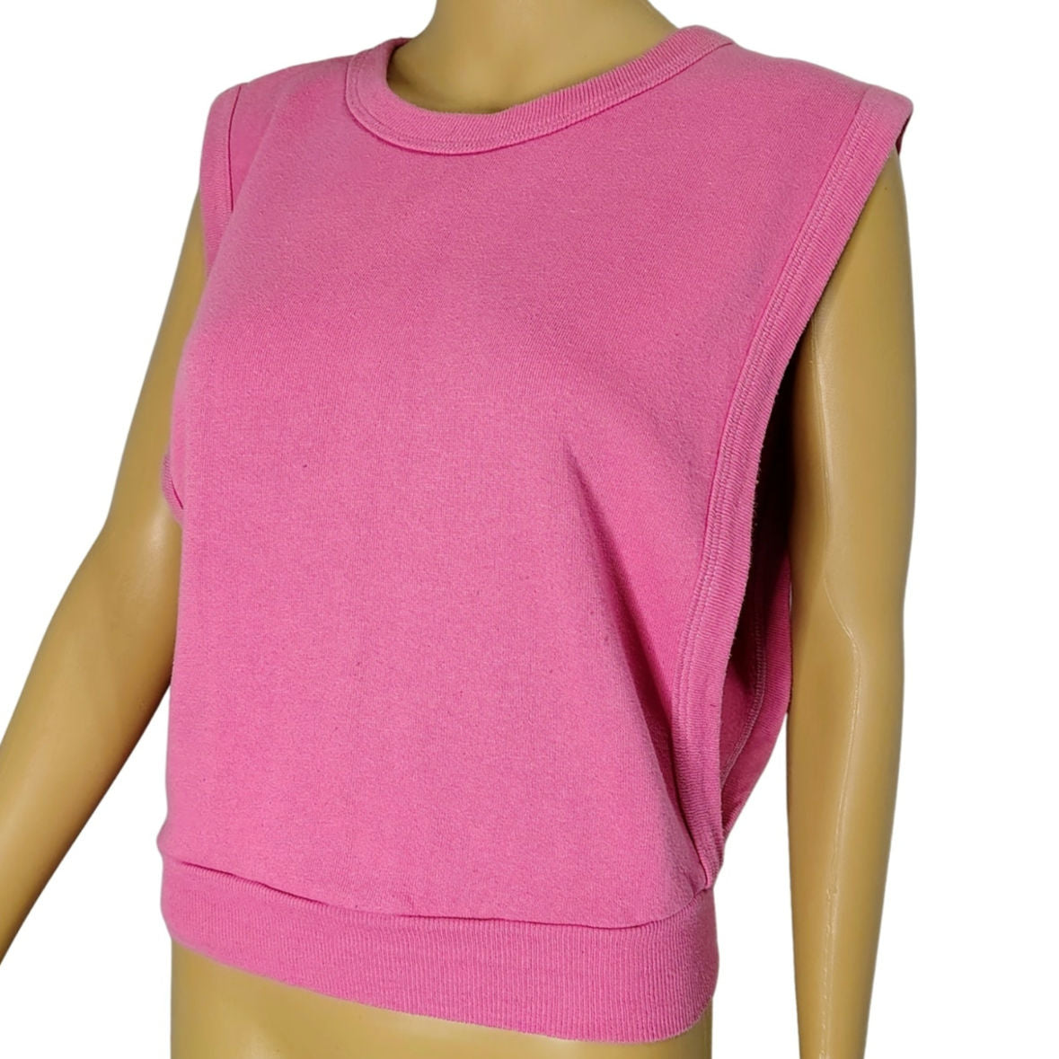 1990s Pink Sleeveless Top Open Sides Sweatshirt Size Small Womens [Vintage]