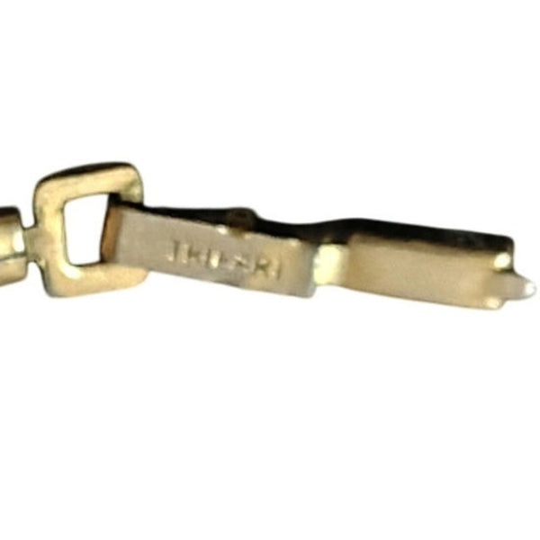 Vintage Crown Trifari White Milk Glass Flower Poured into Gold Tone Necklace