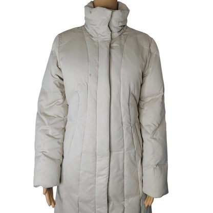 Calvin Klein Beige Performance Women's Puffer Coat Jacket Rollaway Hood Size Medium