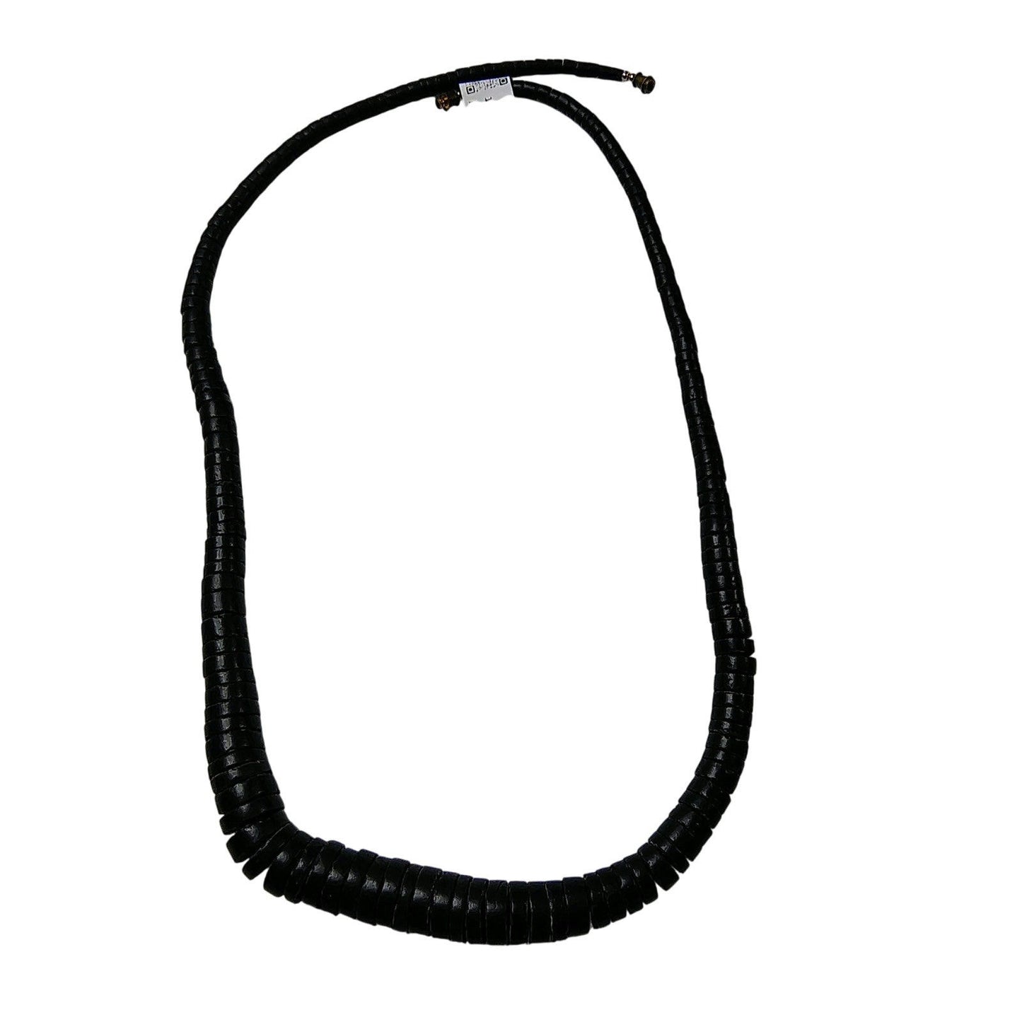 Brown Wood Beads Tribal Cultural Jewelry Single Strand Long Unisex Necklace