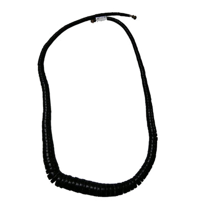 Brown Wood Beads Tribal Cultural Jewelry Single Strand Long Unisex Necklace