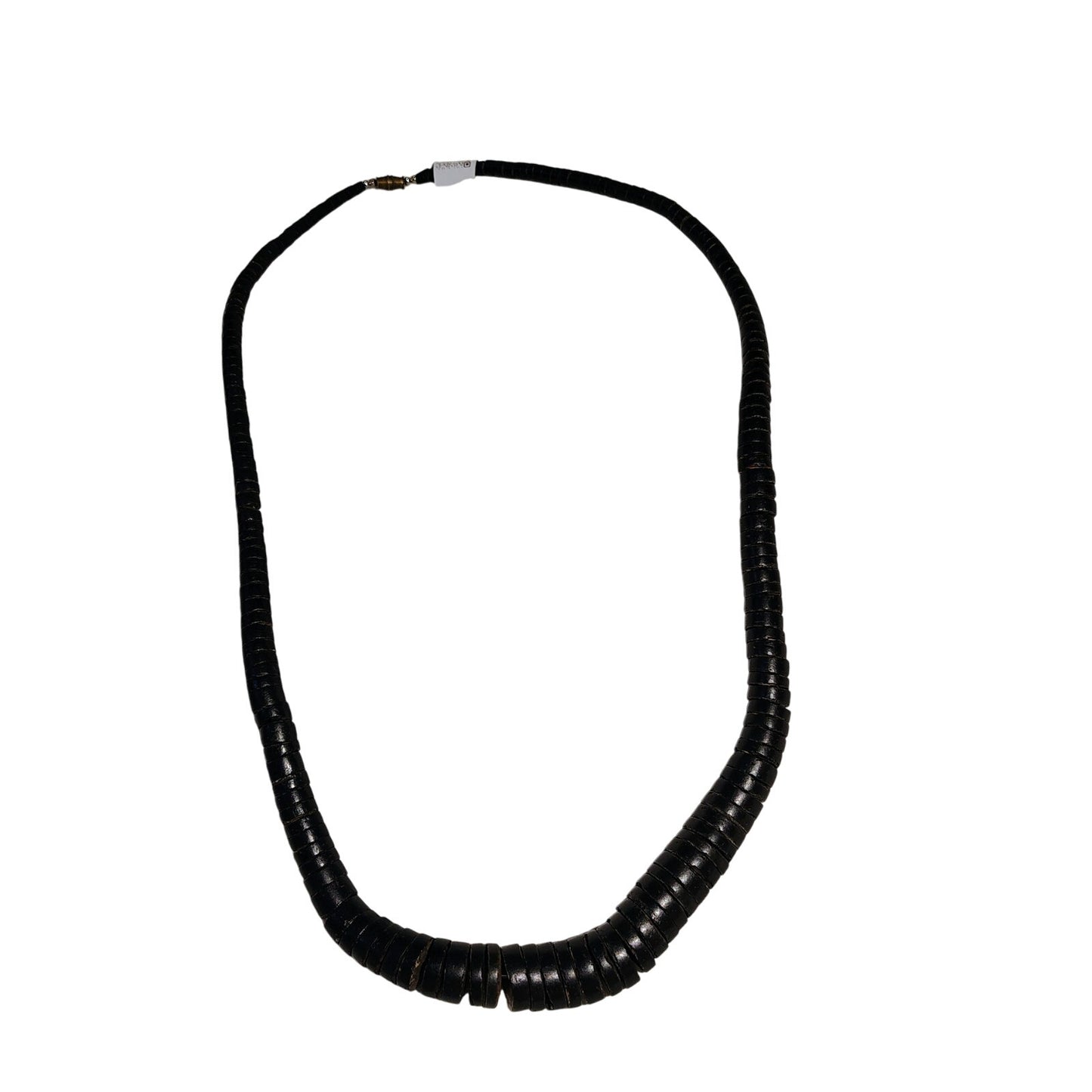 Brown Wood Beads Tribal Cultural Jewelry Single Strand Long Unisex Necklace