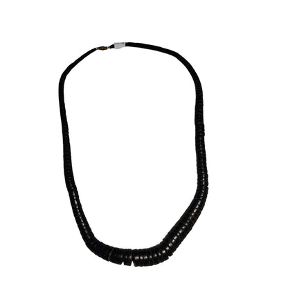 Brown Wood Beads Tribal Cultural Jewelry Single Strand Long Unisex Necklace