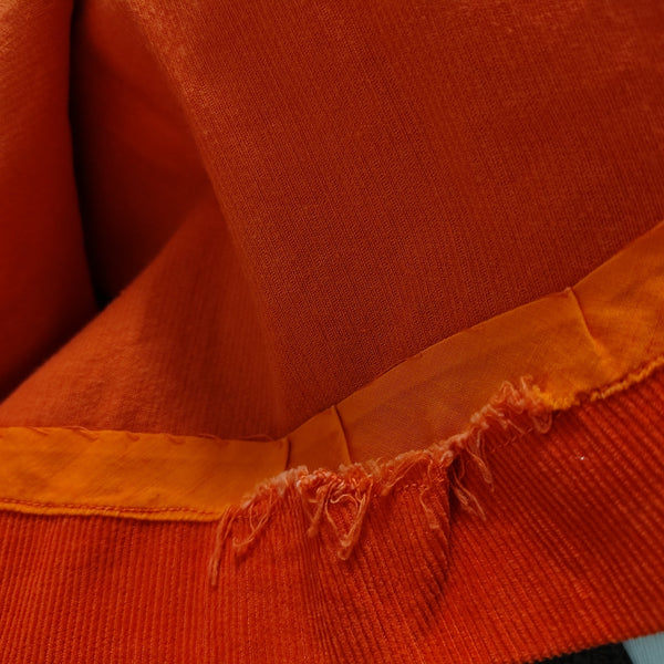 1950s Handmade Orange Corduroy High Waisted Long Back Zip Circle Skirt Size XXS [vintage]