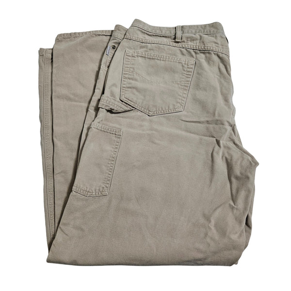 1990s Carhartt Golden Khaki 100% Cotton Loose Fit Carpenter Pants Size 42 x 34 [Vintage]