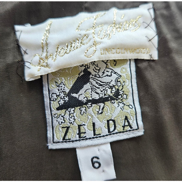 90s Vintage Fitted Embroidered Floral Striped Tapestry Zelda Blazer Size 6P