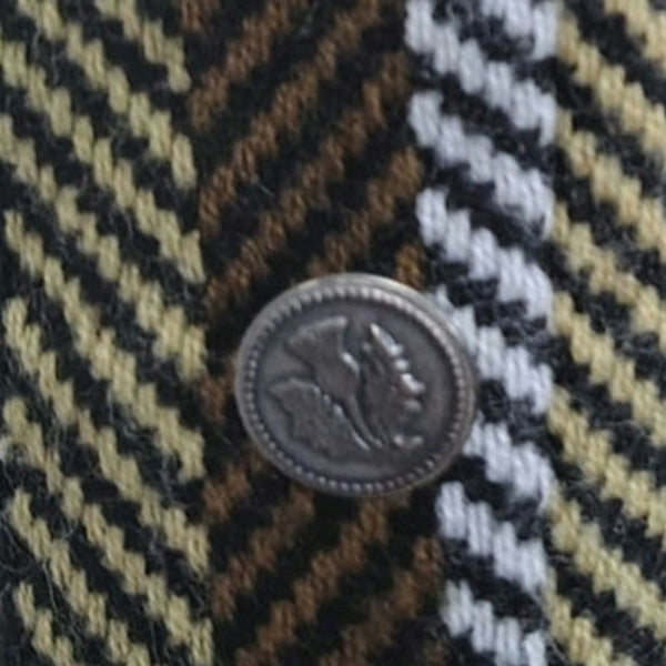 70s Striped Tread Design Fitted Single Breasted Blazer Outside Pockets SZ Small