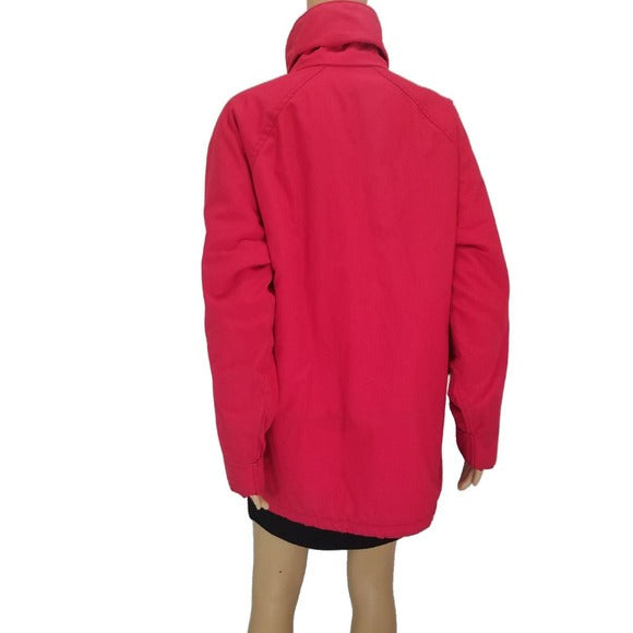 1980s Woolrich Woman Thinsulate Red Snap Close Winter Coat Size Large [VINTAGE]