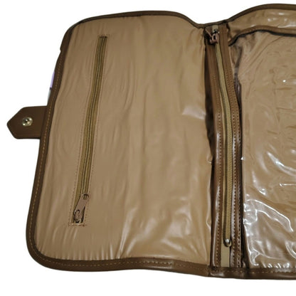 1970s Brown Waterproof Travel Maxi Clutch Folio By Baggo New Tags [Vintage]