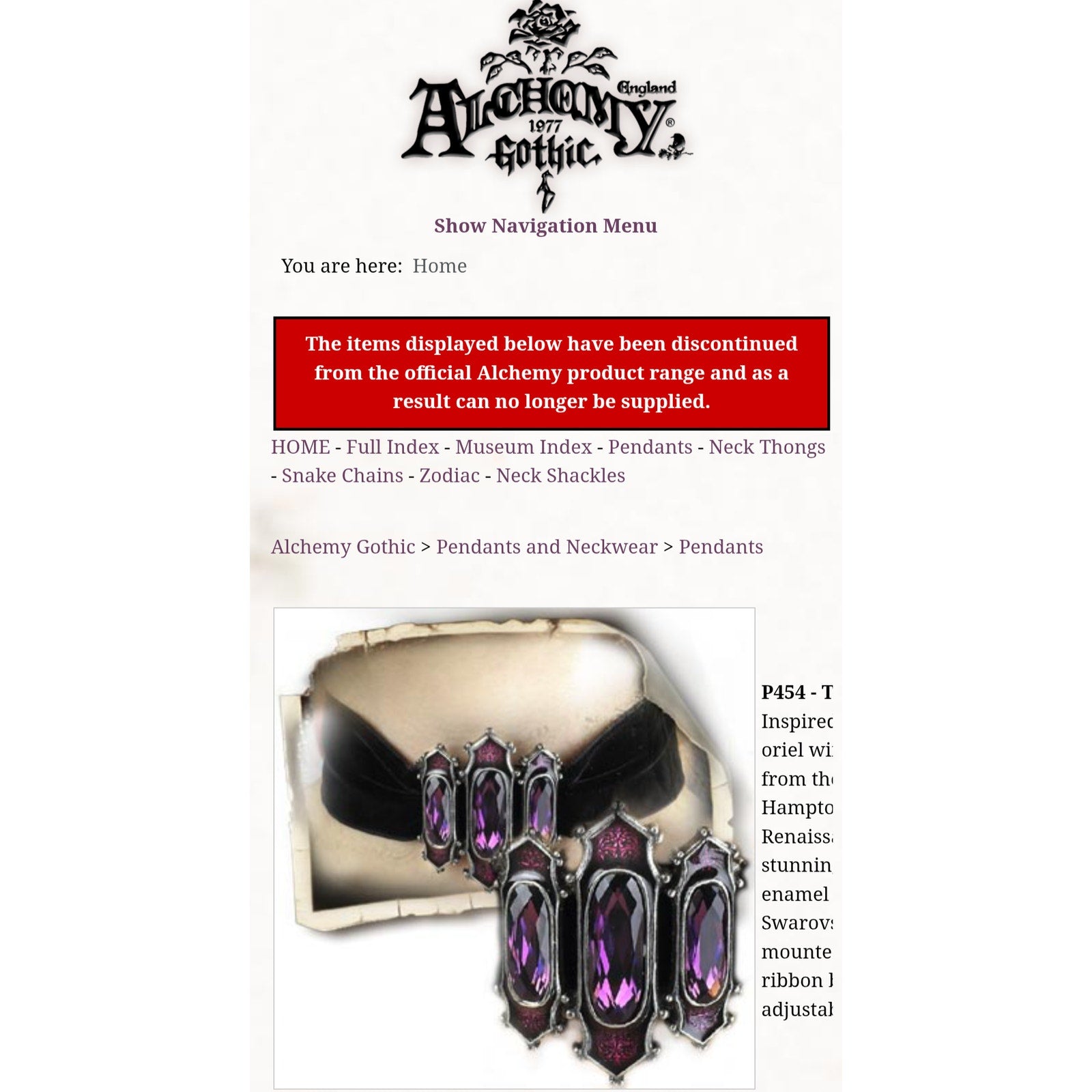 Alchemy Gothic Swarovski Crystals Purple Enamel Black Velvet Ribbon Band Choker