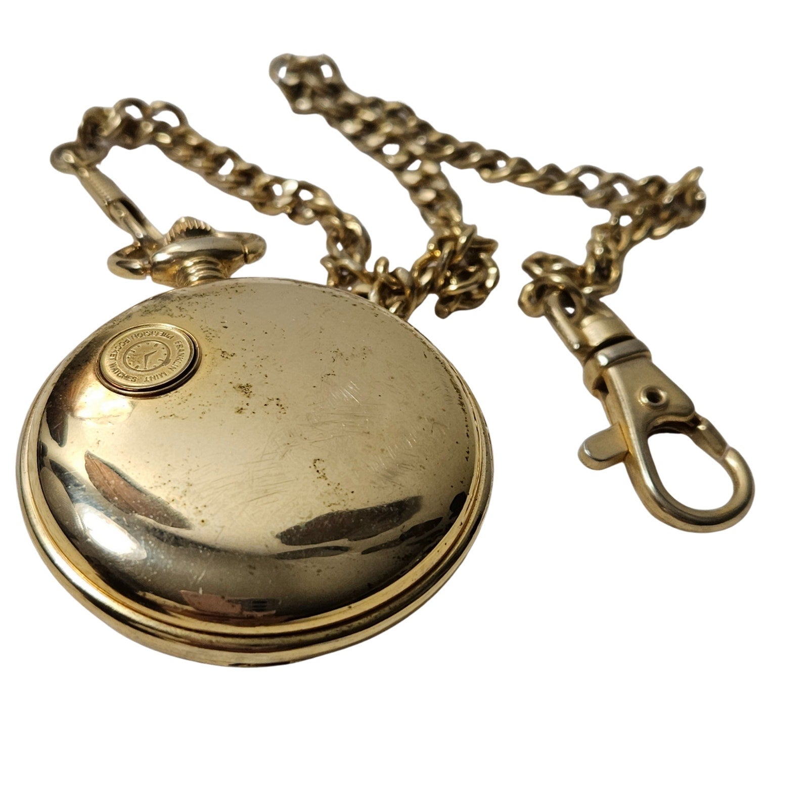 Gold  Franklin Mint Bald Eagle Pocket Watch Chain Vintage Ted Blaylock Chilkat [Vintage]