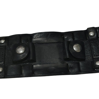 1990s Black genuine leather cuff-style Fossil Watch Band "Bund" strap or "cuff" [Vintage]