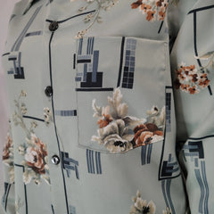 70s Triumph California Dress Shirt Floral Disco Hawaiian Hippie Size Medium  [Vintage]