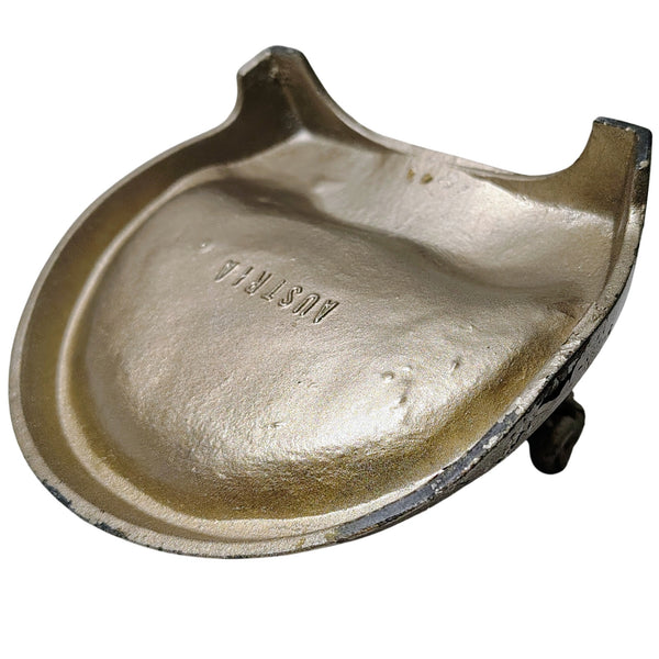 Vintage Elephant Personal Trinket Tray Cast in Metal Painted Gold Home Decor