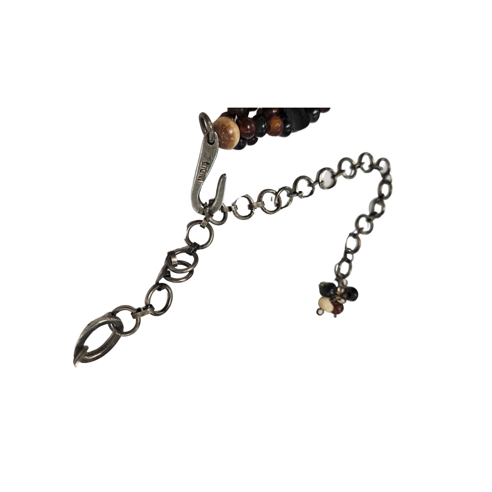 Natural Stone Bohemian Cabachon Concha Belt Carved Bone Beads Four Strands Small