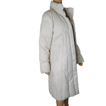 Calvin Klein Beige Performance Women's Puffer Coat Jacket Rollaway Hood Size Medium