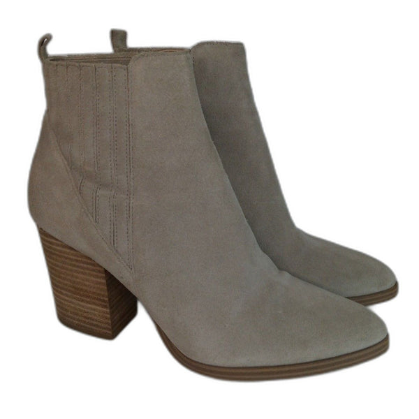 Marc Fisher Alva Taupe Suede Pull On Bootie Ankle Height Pointed Toe Size 8.5