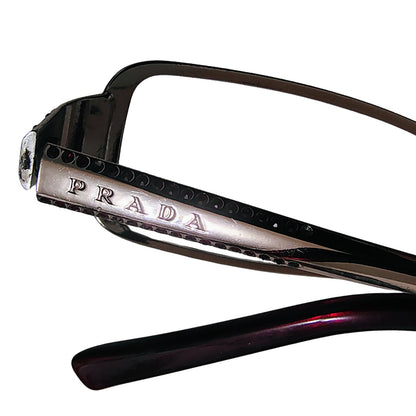 PRADA Sleek Fit Eye Glasses Specs VPR 66F 51017 3Bh-101 135 Gold Rimmed Frames