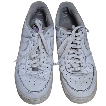 Nike Air Force 1 07 Triple White Lace Up Sneakers Tennis Used Size Men's US 12