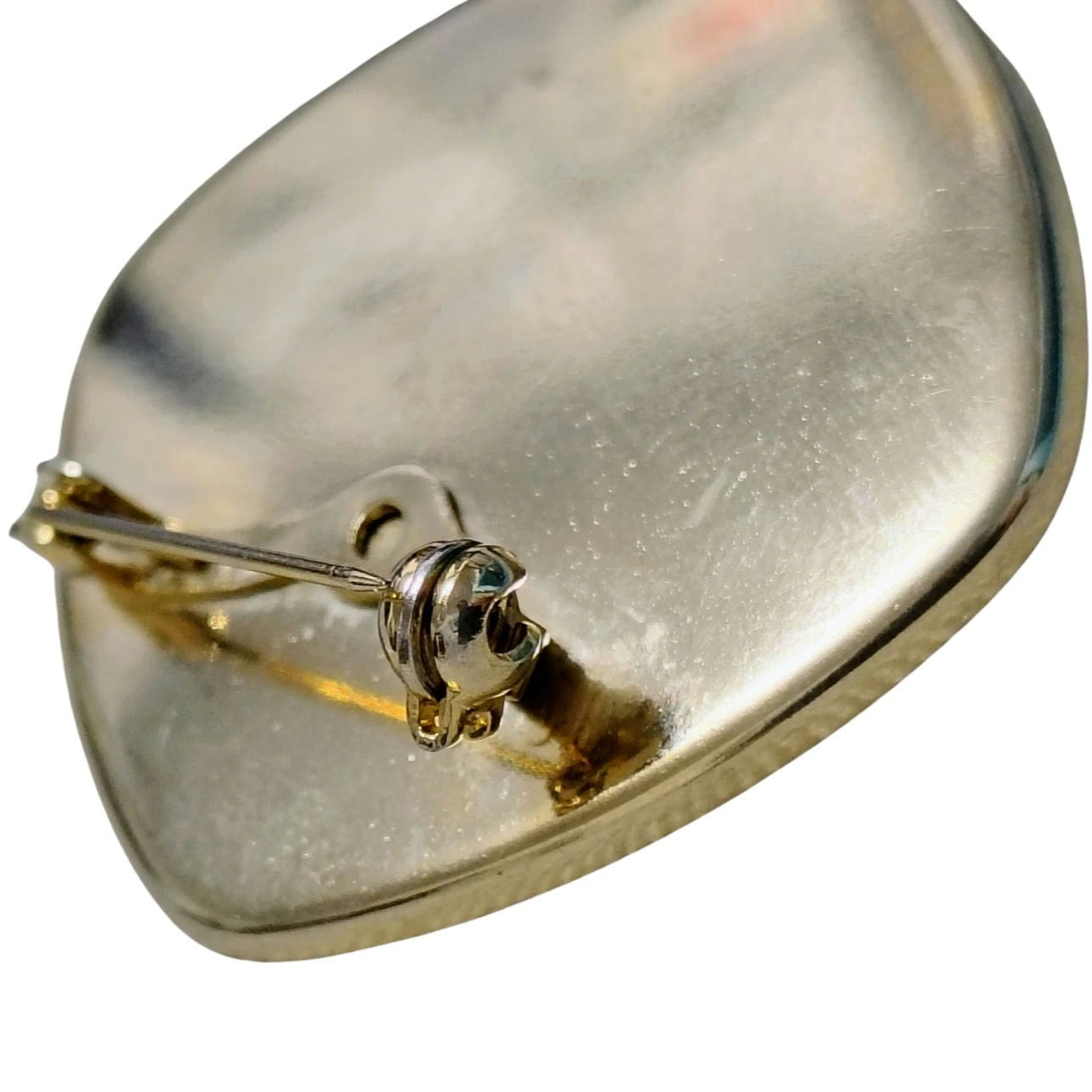 1990s Abstract Graphic Design Square Enamel Brooch Encased in Metal [Vintage]