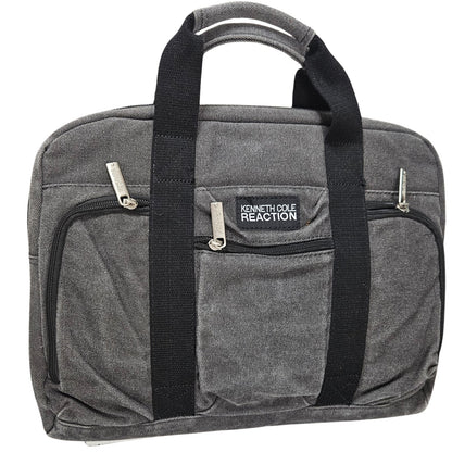Gray Canvas Satchel Laptop Bag Kenneth Cole Reaction Camouflage Lining