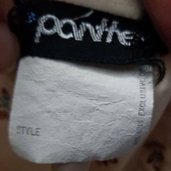 70s Vintage Beige Button Up Collar Brown Floral Print Shirt Size Small Medium