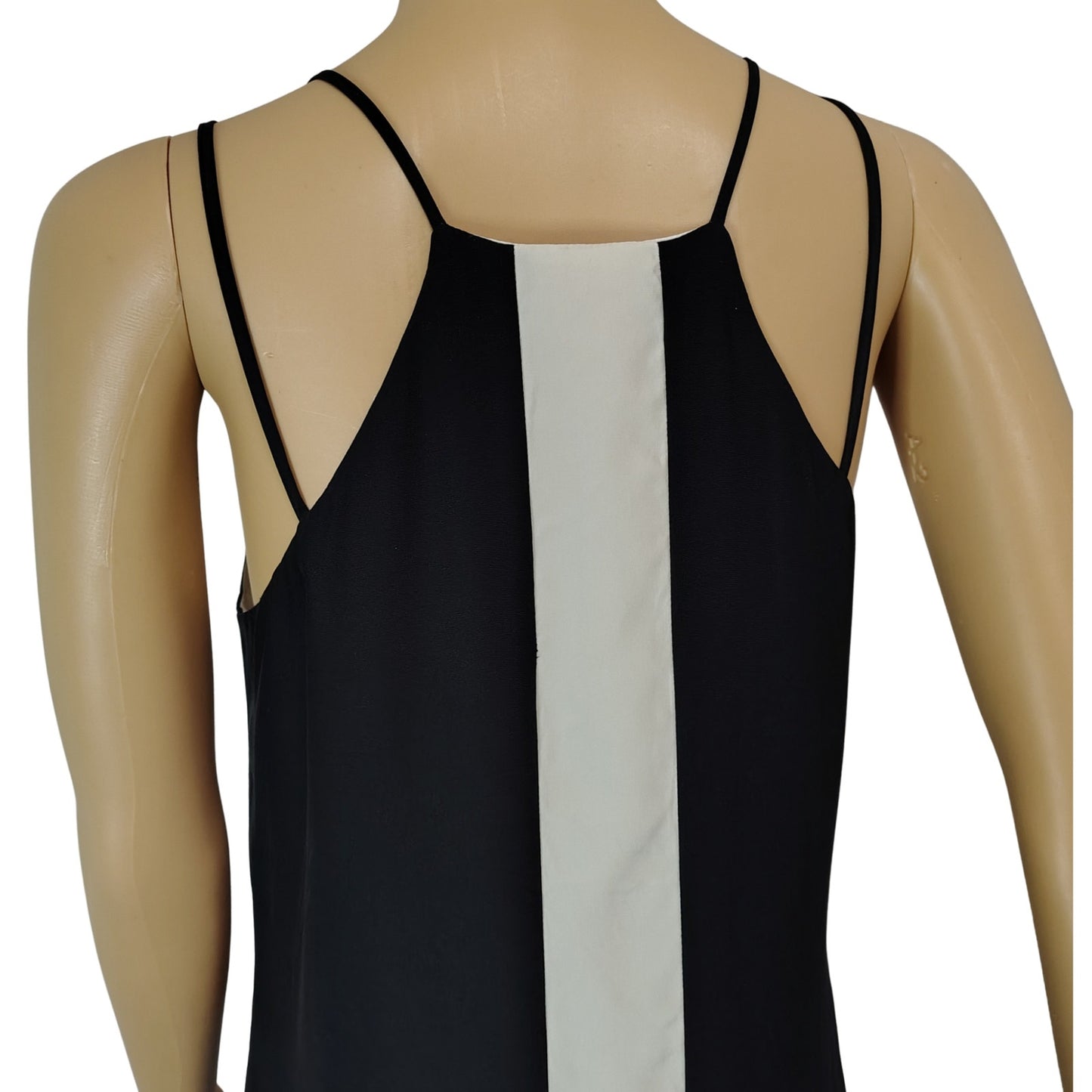 100% SILK PARKER Slip Dress Patchwork Floral Keyhole Strappy Black Red White Size S