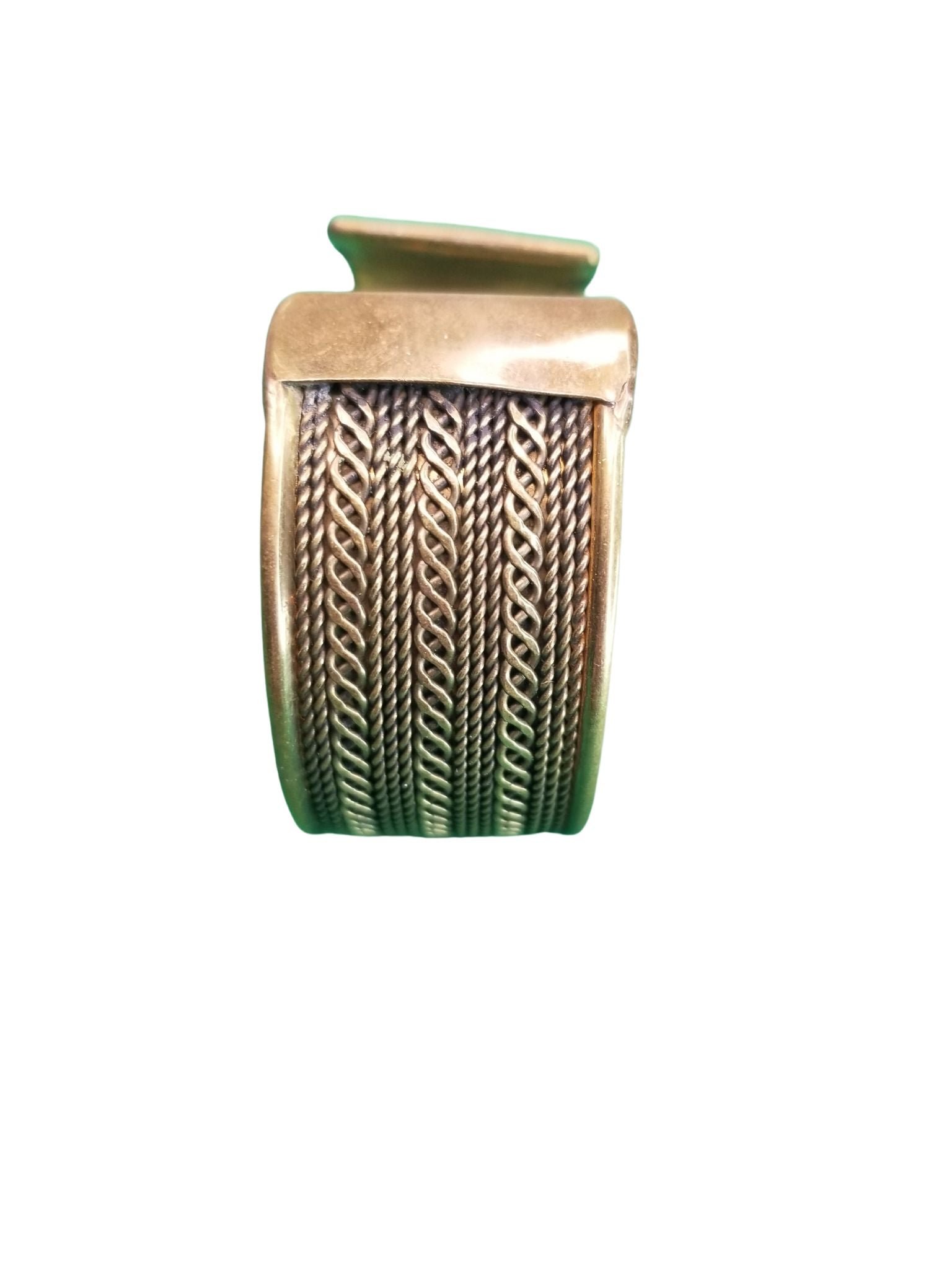 Rope Design Engraved Detail Thick Brass Cuff Bracelet [VINTAGE]