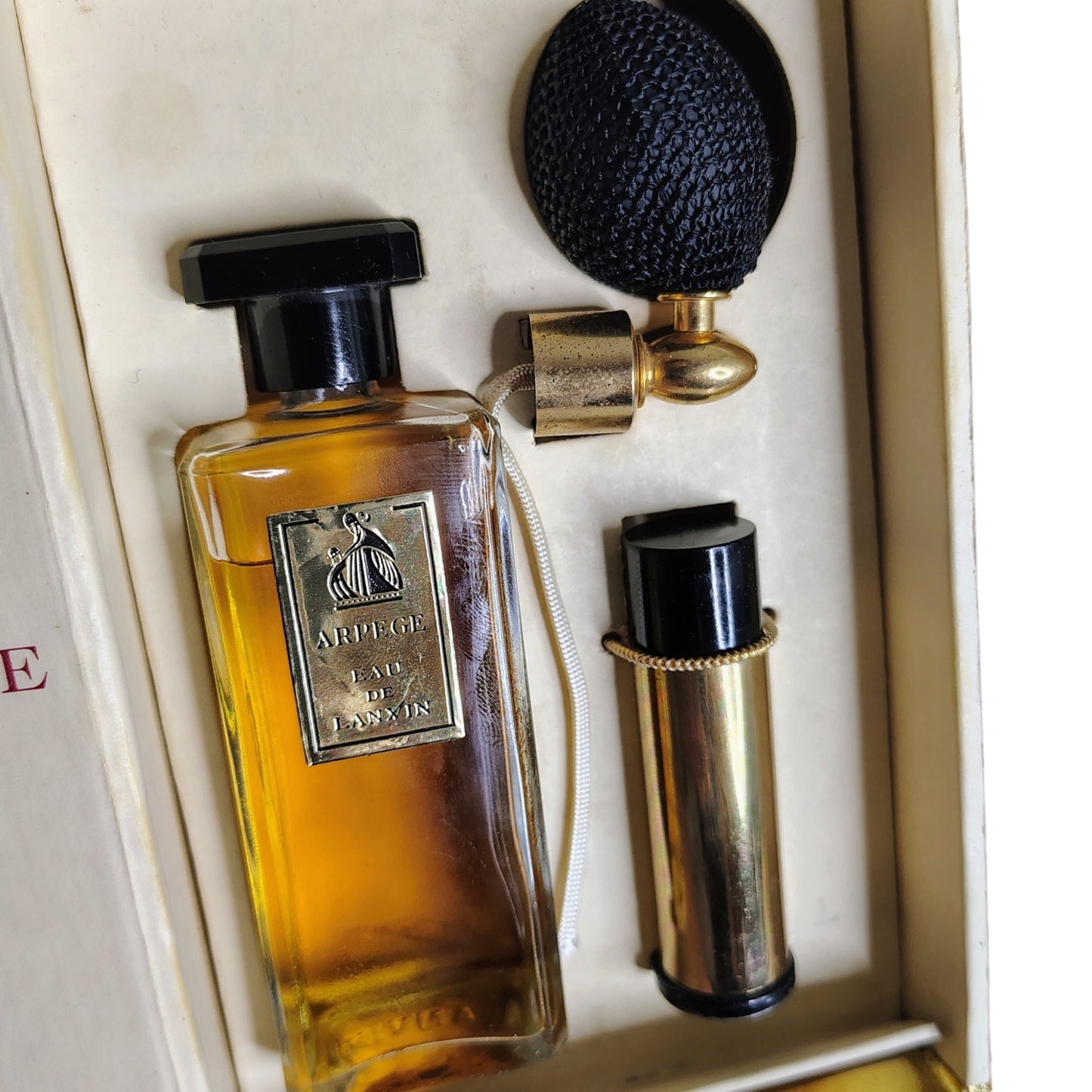 60s Arpege Lanvin 2oz Eau De Lanvin  Atomizer Miniature Pump Box Set Dead Stock [Vintage]