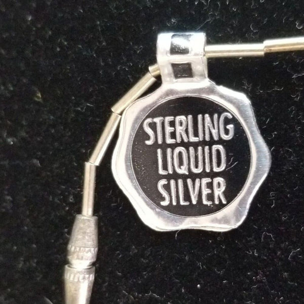 1970s Bird Mother Of Pearl Beads Single Strand Liquid Silver Bead Necklace