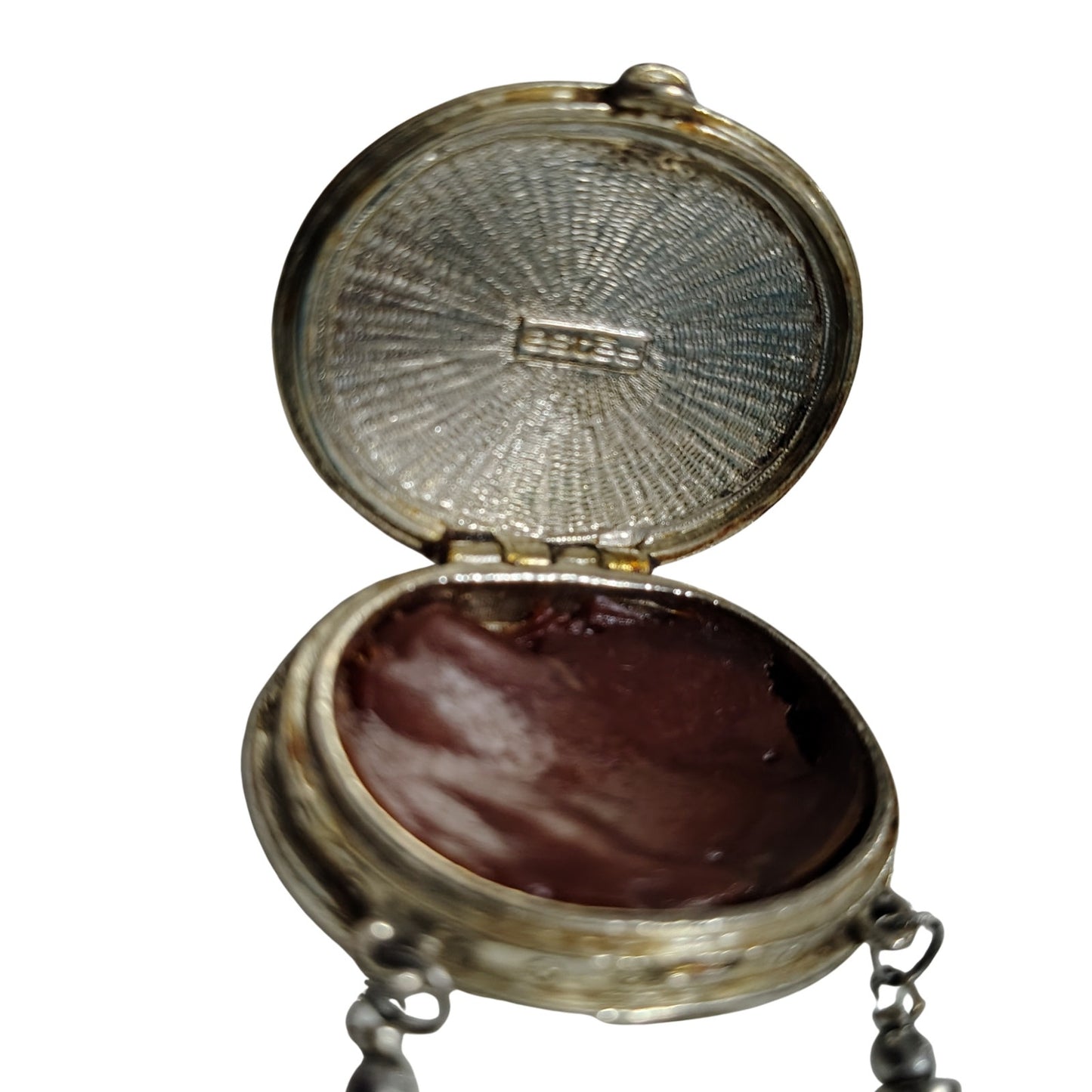 1973 Estée Lauder Perfume Locket Necklace Collectible Fragrance Moon Silver [Vintage]