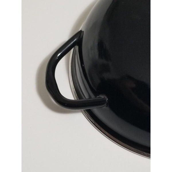 Vintage Enamelware Saute 3 Paella Nestling Pan Set Red Blue Yellow Black