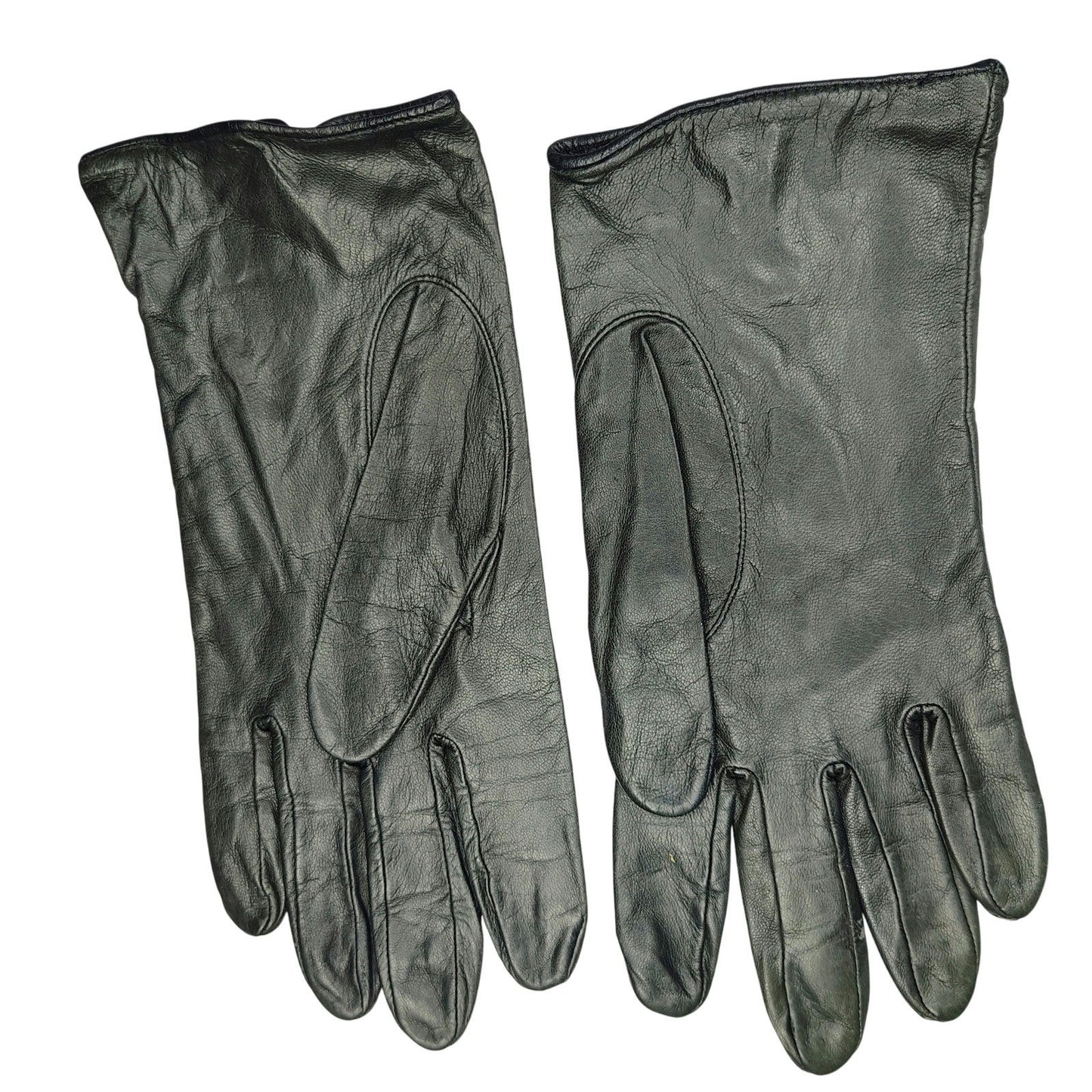 Vintage Anne Klein Aris Black Soft Leather Frog Closure Gloves Size Large Womens