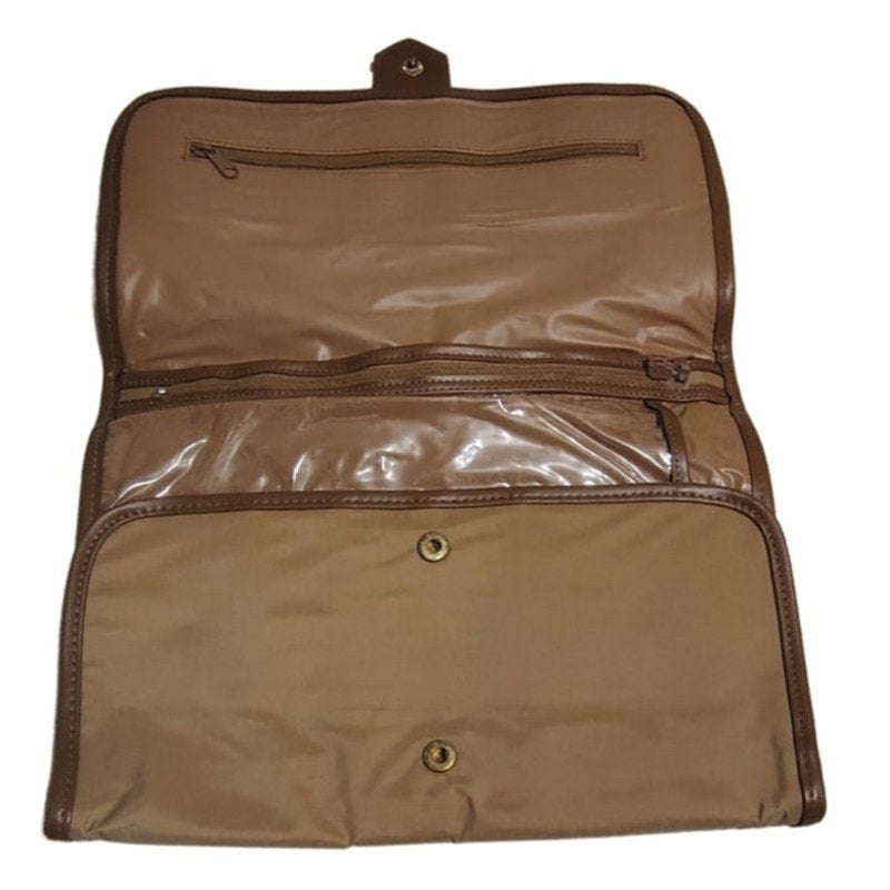 1970s Brown Waterproof Travel Maxi Clutch Folio By Baggo New Tags [Vintage]