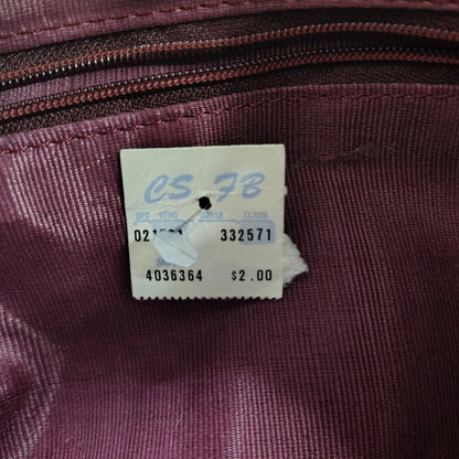 1980s Borsa Veneto Purple Genuine Leather Clutch Handbag Wristlet Top Zip Bag [Vintage]