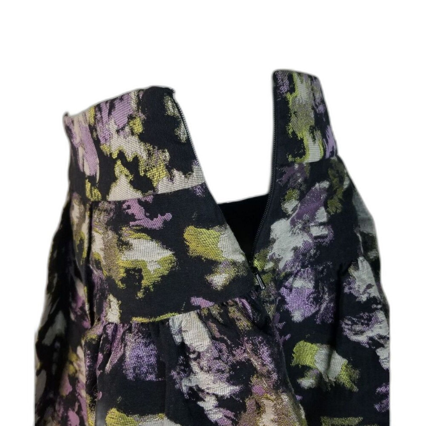 Pleated Purple Gray Black Banana Republic Flare Side Zip Mini Skirt Size 4
