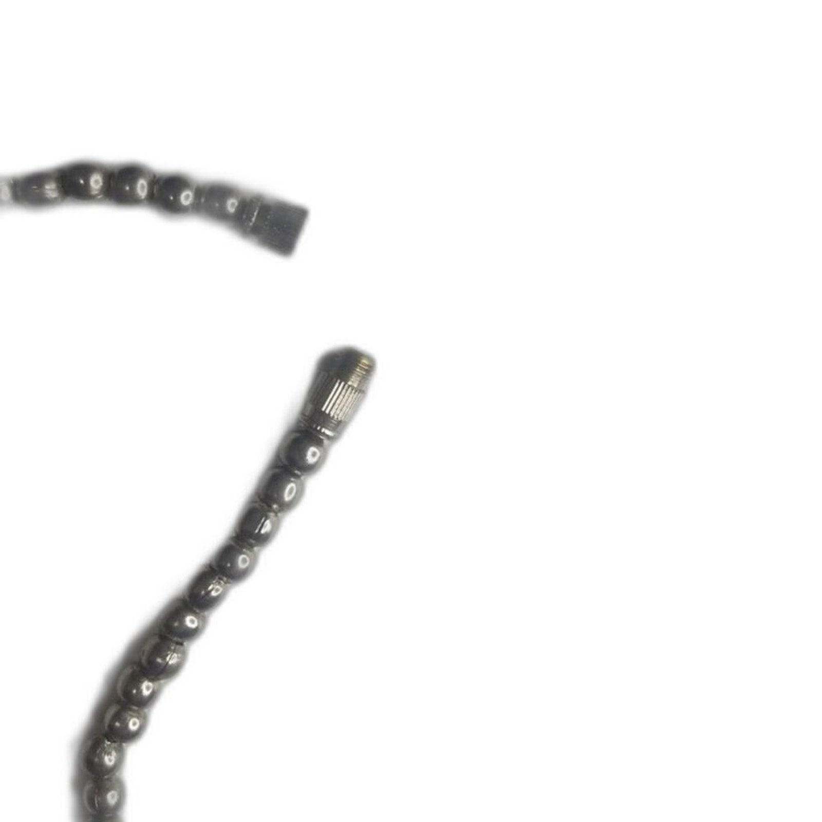 80s Vintage Silver Tone Stacked V Shape Serpentine Statement Ball Chain Necklace