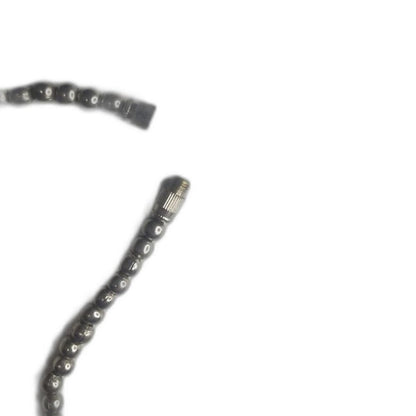 80s Vintage Silver Tone Stacked V Shape Serpentine Statement Ball Chain Necklace