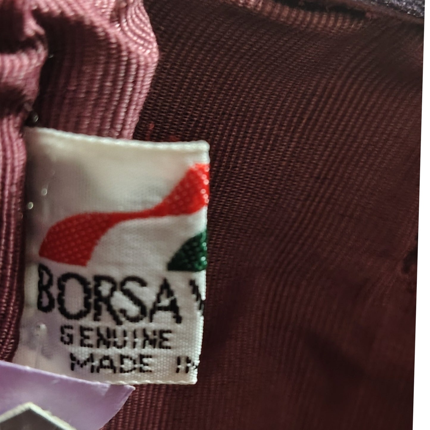 1980s Borsa Veneto Purple Genuine Leather Clutch Handbag Wristlet Top Zip Bag [Vintage]