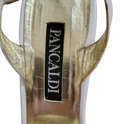 80s Pancaldi Italian Leather Strappy Heels 4 Inch Heel Size 7 1/2 AA Gently Used [Vintage]