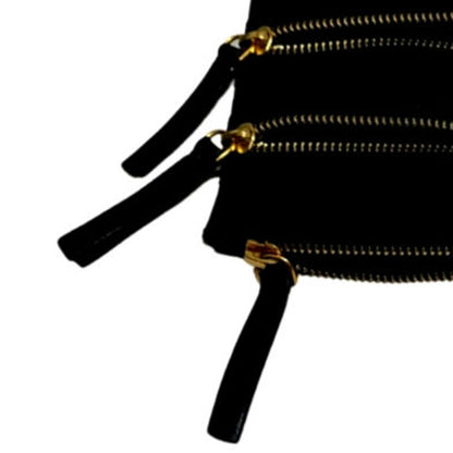 Black Marc Jacobs Piqué-shell Clutch In-Bag Organizer Three Zipped Compartrments