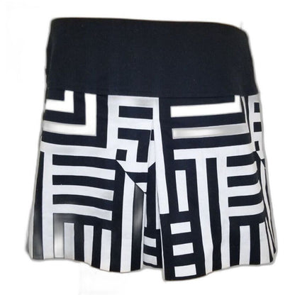 Gianfranco Ferre Jeans Geometric Print Y2K Mini Skirt White Black Red Size Medium [Vintage]